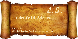 Lindenfeld Sára névjegykártya